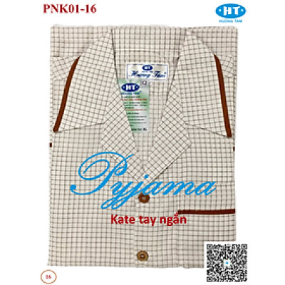 Bộ Pyjama HUONGTAM Kate  tay ngắn nam cao cấp(PNK02N10). Chất liệu Kate loại tốt:  mềm mại, thoáng mát, không phai màu.