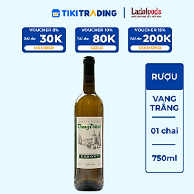 Rượu Vang Trắng Đà Lạt Export White Wine 750ml 12% - Không kèm hộp