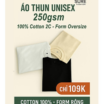 Áo Thun Unisex - Oversize Chất 100% Cotton 2 chiều Dày 250gsm | Nam Nữ Mặc Siêu Đẹp