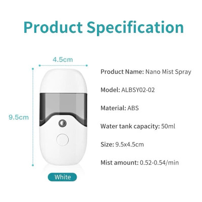 MÁy phun sương nano mini cầm tay dễ thương ( giao mẫu ngẫu nhiên) Chăm Sóc Và Làm Mát Da Mặt (BẬT: BẤM NÚT 2 LẦN)