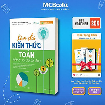 Sách - Làm Chủ Kiến Thức Toán Bằng Sơ Đồ Tư Duy - Lớp 7 - Tập 1 - MCBooks