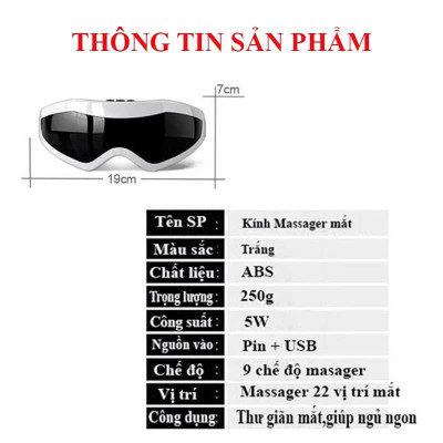 Kính Massage Thư Giãn Cho Mắt 9 Chế Độ Rung – Giảm Mỏi Mắt, Quầng Thâm, Hỗ Trợ Ngủ Ngon