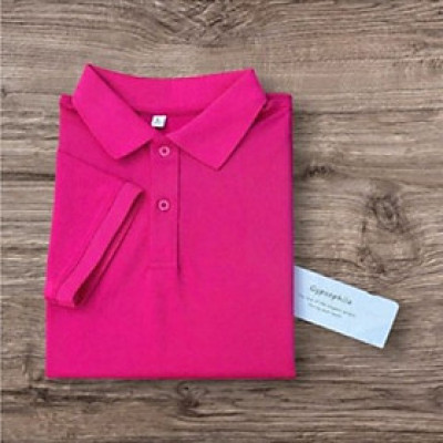 Áo Thun NAM- NỮ Cá Sấu 4 Chiều chất poly Hồng Dâu .