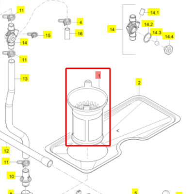 Lưới lọc rác máy rửa chén Winterhalter - 60004463 - Hàng chính hãng