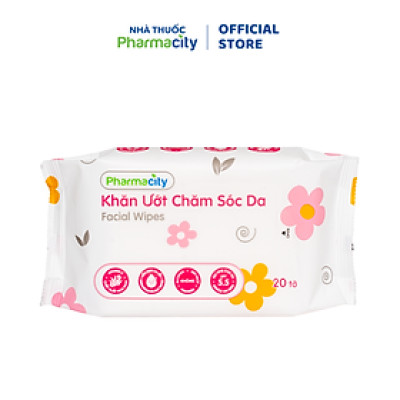 Khăn ướt chăm sóc da Pharmacity Facial Wipes (Gói 20 tờ)