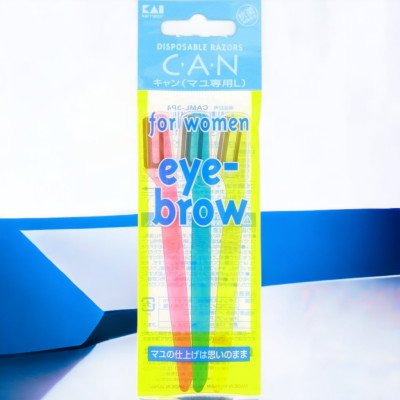 Dao Cạo Lông Mày Lưỡi Đơn Kai 004186 Razor Eye-Brow CAML-3P4 004183 (Set 3 Cây)