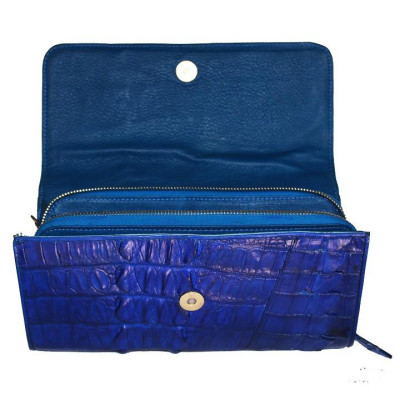 Túi xách nữ da cá sấu Huy Hoàng đeo chéo 2 gai màu xanh dương HC6283