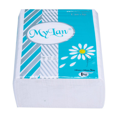 KHĂN GIẤY VUÔNG NAPKIN MYLAN CAO CẤP 24x24 SIÊU TIẾT KIỆM 1KG/GÓI