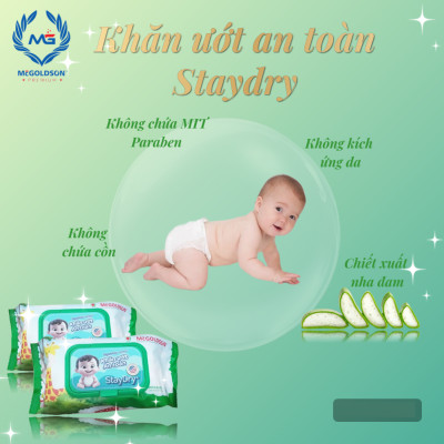 Khăn Giấy Ướt Cao Cấp Không Hương Staydry KU-STCC-KH100 (100 Tờ)