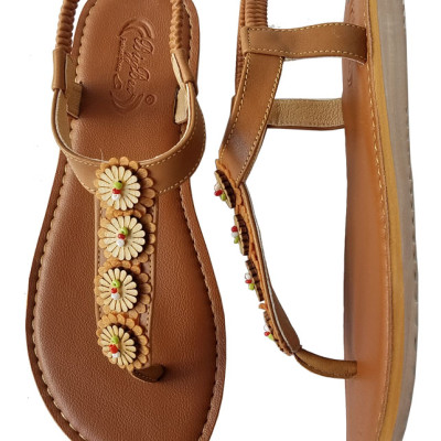 Giày sandal nữ xỏ ngón da bò thật BIGGBEN cao cấp SDN72