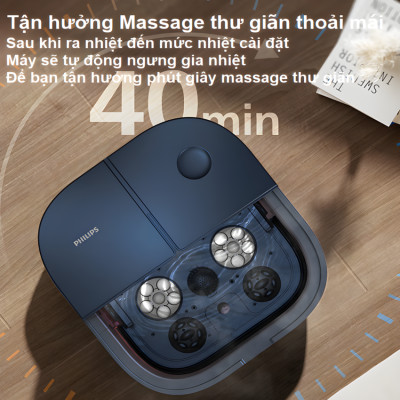 Bồn ngâm chân, kiêm máy massage chân tự động Thương hiệu Hà Lan cao cấp Philips - PPM5103F (HÀNG CHÍNH HÃNG)