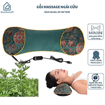  Gối Ngải Cứu Cắm Điện Làm Nóng - Giảm Đau Vai Gáy, Thư Giãn Cổ, Hương Thảo Dược - HÀNG CHÍNH HÃNG MINIIN