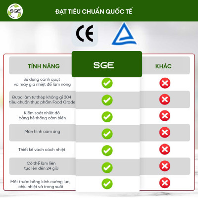 Máy Sấy Thực Phẩm Thế Hệ Mới GE Black 6 khay - Hàng Thailand chính hãng