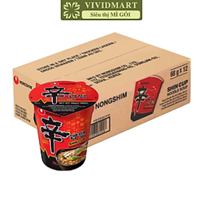 NONGSHIM - Mì ly Shin Ramyun truyền thống, Mì ly Nongshim Shin Ramyun, Mì ly Nongshim Hàn Quốc, Mì Shin Ramyun ly (68g/ly)
