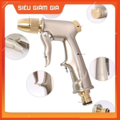 Bộ dây vòi xịt nước rửa xe, tưới cây . tăng áp 3 lần, loại 15m 206701-1 đầu đồng,cút+tặng mở chai