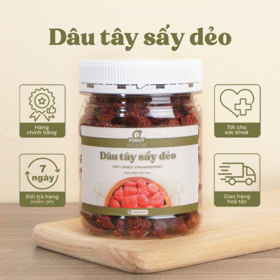 Dâu Tây Sấy Dẻo Hộp 500gr Vị chua ngọt