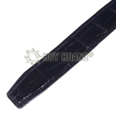 Dây nịt nam da cá sấu Huy Hoàng viền da 4P đầu kim màu đen - HP4823