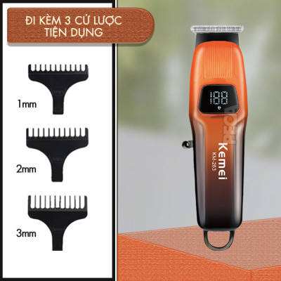 Tông đơ chấn viền Kemei KM-263 công suất mạnh 5W màn hình LCD tiện lợi có thể cạo đầu, khắc tóc tattoo, tạo kiểu- Chính hãng