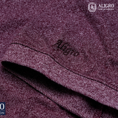 Áo phông nam Aligro Algplo49 cổ dệt màu hồng