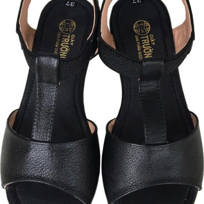 Giày sandal nữ Trường Hải da bò thật đế cao su không trơn dép cao 2.5cm dép thời trang cao cấp SDN074