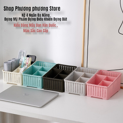 KHAY NHỰA LUXURY GIẢ MÂY HÀN QUỐC / KHAY CẮM BÚT & CARD VĂN PHÒNG KHAY ĐỂ MỸ PHẨM ĐÁNG YÊU XINH XINH M-SL4005