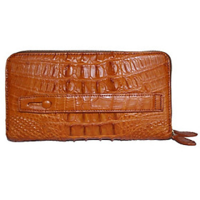 HP3740 - Ví nữ da cá sấu Huy Hoàng nhiều ngăn gai cầm tay màu vàng