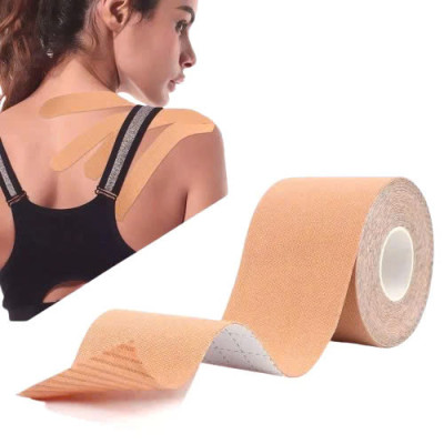 1 Cuộn 2,5cm x 5m Băng Keo Thể Thao Chất Thun Co Giãn Hỗ Trợ Cơ Bắp, Khớp (Kinesiology Tape) - Giao Màu Ngẫu Nhiên