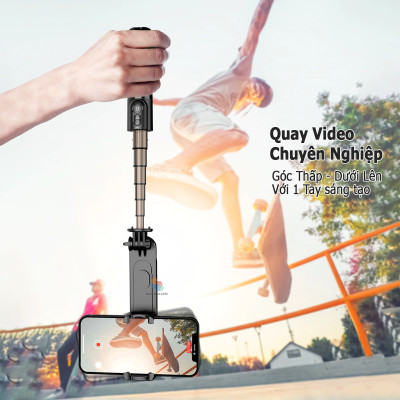 Gimbal chống rung CYKE Q09 tích hợp chế độ xoay quay 360º, có bluetooth chụp selfie, tripod chụp hình siêu tiện lợi, hàng chính hãng
