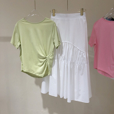 áo thun nữ vải thun trơn cách điệu xinh xắn