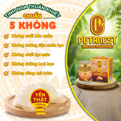 Yến chưng Đông trùng hạ thảo PUTANEST hộp quà tặng cao cấp 12 hũ 70ml đẹp da tăng sức đề kháng