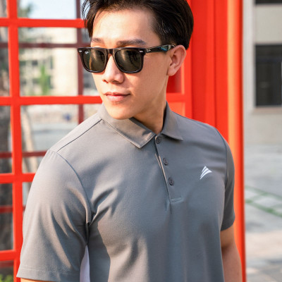Áo Polo Nam Cổ Bẻ, Phối Nách, Xẻ Tà ALLPUR Công Nghệ Coolmax Siêu Mát - Chống Nhăn - Ngăn Mùi - Màu Xám