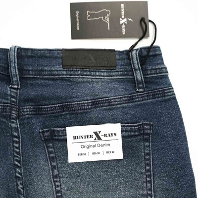 Quần Short Jeans Nam Cao Cấp HUNTER X-RAYS S35 Form Slimfit Màu Xanh S35