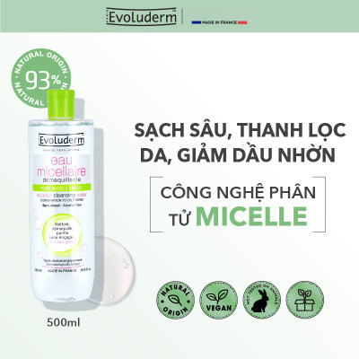 Nước tẩy trang Evoluderm Eau Micellaire 500ml