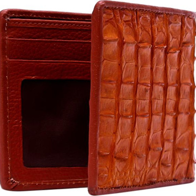 Ví Nam Da Cá Sấu Nguyên Con Huy Hoàng HT2206 (12.5 x 10 cm) - Vàng