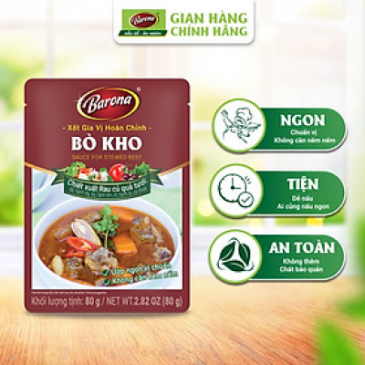 Gia Vị Bò Kho Barona 80g ươp ngon chuẩn vị không cần nêm nếm - Combo