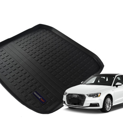 Thảm lót cốp xe ô tô Audi A3 2014- nhãn hiệu Macsim chất liệu TPV cao cấp màu đen