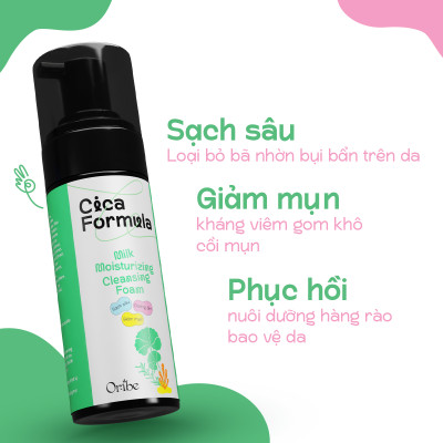 Sữa rửa mặt rau má tạo bọt Oribe làm sạch sâu dưỡng ẩm cho da mụn da dầu nhạy cảm 120ml
