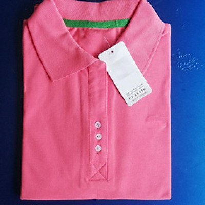 Áo Thun Cá Sấu Nữ Có Cổ - Hồng Dâu (45-75kg)