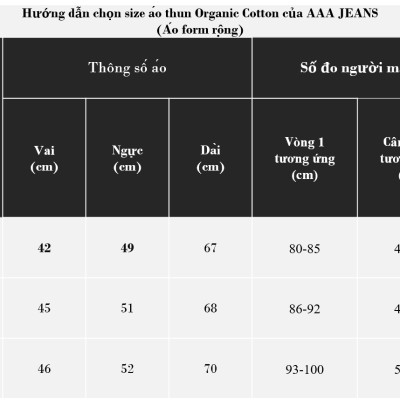 Áo Thun Nữ Aaa Jeans Cao Cấp Organic Cotton