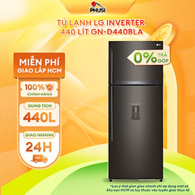 TỦ LẠNH LG INVERTER 440 LÍT GN-D440BLA - Hàng chính hãng - Chỉ giao TPHCM, Bình Dương