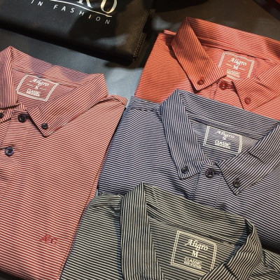 ÁO THUN NAM DÀI TAY KẺ NGANG MÀU ĐỎ ĐÔ ALIGRO ALGAPD029