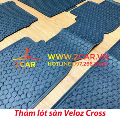 Thảm sàn, Thảm lót sàn xe Toyota Veloz Cross 2022 2023 cao su đúc, vân tổ ong, không mùi, MẪU NISSIN