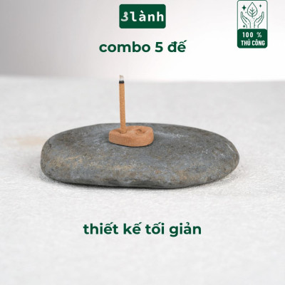 Bộ 5 Đế Cắm Nhang Trầm Hương Nhang Thủ Công Bằng Gốm Đất Sét Thủ Công Khe Nhang 3mm