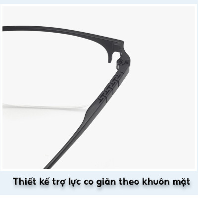 KAVI A18 – Kính nửa viền gọng Titanium nguyên chất, đổi màu nhanh khi ra nắng và chống ánh sáng xanh
