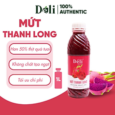 Mứt Thanh Long Pha Chế Déli - Chai 1L