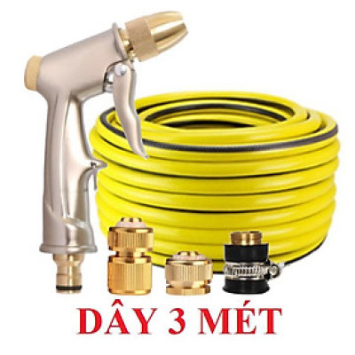  Bộ dây vòi xịt nước rửa xe,tưới cây .tăng áp 3 lần,loại 3m,5m 206701-1đầu đồng,cút đồng,nối đồng+ tặng móc khoá