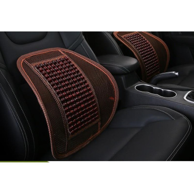 Tựa lưng lưới đan hạt gỗ cho ghế ô tô và văn phòng chống mỏi lưng - D003