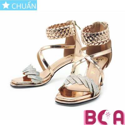 Giày công chúa 6 phân RO540 ROSATA tại BCASHOP hở mũi, quai ngang lấp lánh, quai ôm cổ chân và dây kéo phía sau