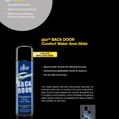 Gel bôi trơn cho quan hệ đường hậu Pjur Backdoor Moisturising Anal Glide 100ml cấp ẩm tốt làm dịu da an toàn