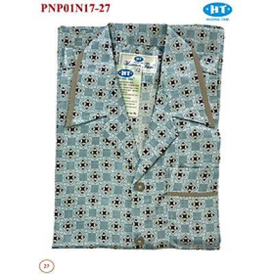 Bộ Pyjama HUONGTAM Phi bóng tay ngắn nam cao cấp(PNP02N17). Chất liệu vải polyester mềm mại, thoáng mát, không phai màu.